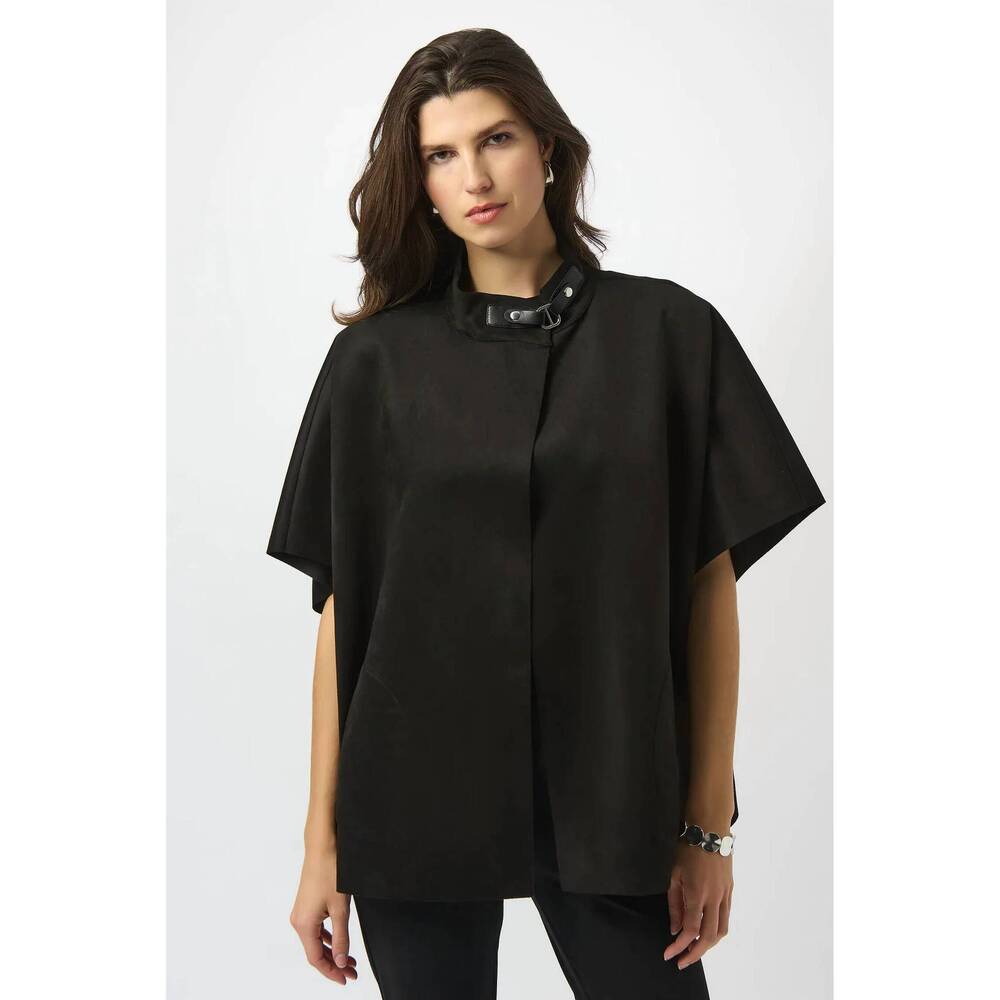 NEW JOSEPH RIBKOFF stand collar cover-up poncho in black
